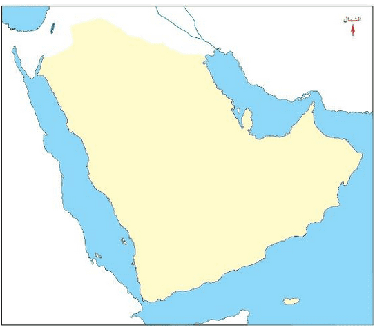 خريطة شبه الجزيرة العربية صماء