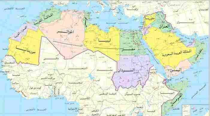 خريطة العالم مع أسماء الدول