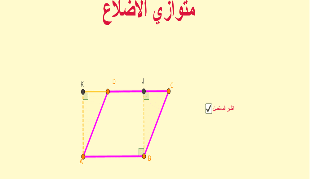 قانون مساحة متوازي الاضلاع