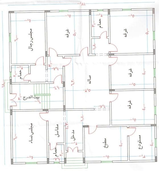 مخطط بيت دور واحد