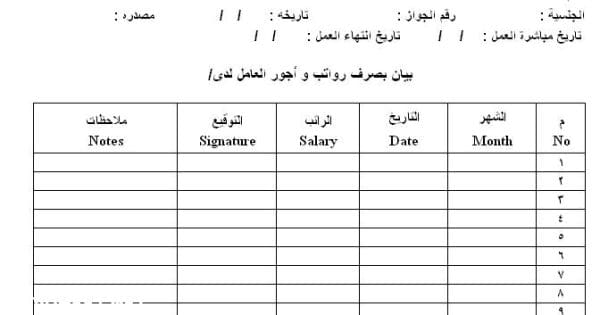 مسير رواتب عمال pdf