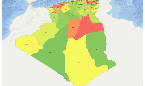 مدن الجزائر على الخريطة