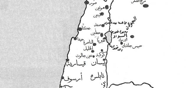 خريطة بلاد الشام الجغرافية