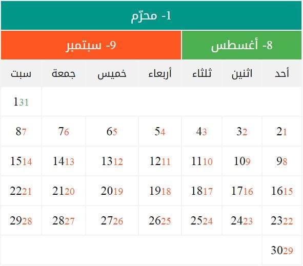 المحجة البيضاء الدعوية التقويم الهجري